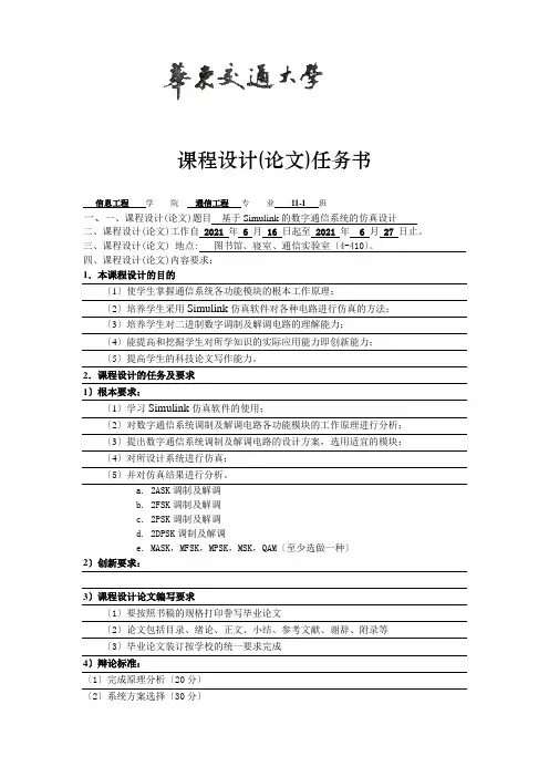 2FSK信号调制与解调