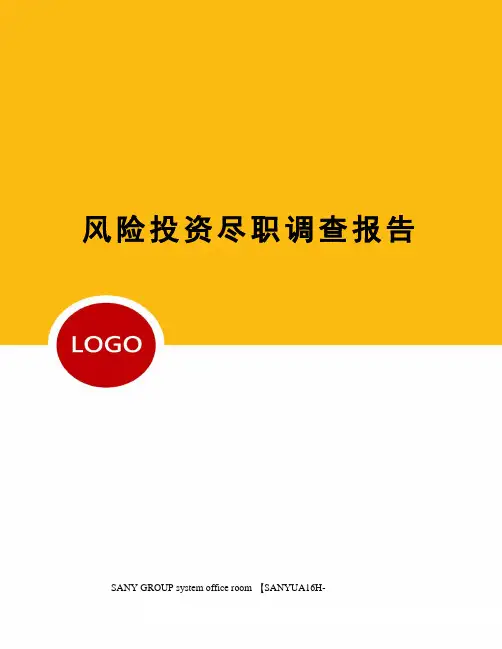 风险投资尽职调查报告