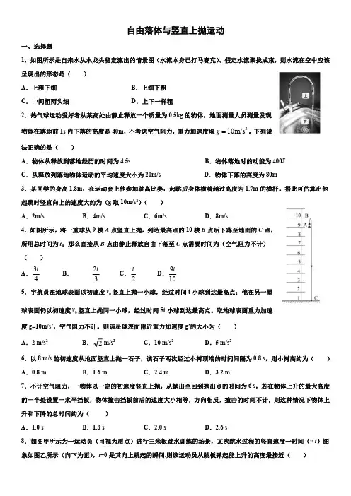 自由落体与竖直上抛运动专项练习