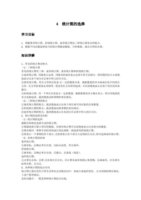 初中数学知识点精讲精析 统计图的选择
