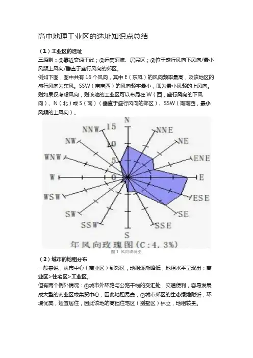 高中地理工业区的选址知识点总结