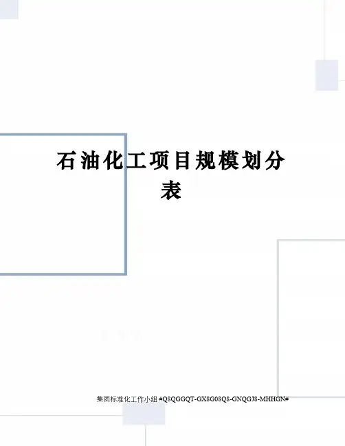 石油化工项目规模划分表
