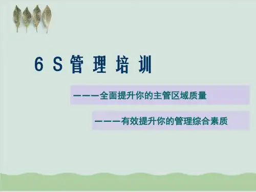 6S管理培训教案PPT课件( 39页)