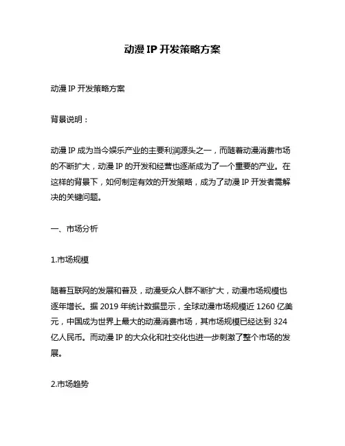动漫IP开发策略方案