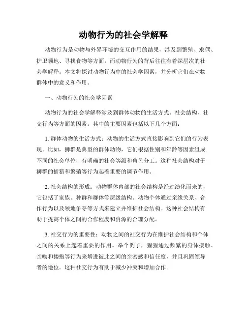 动物行为的社会学解释