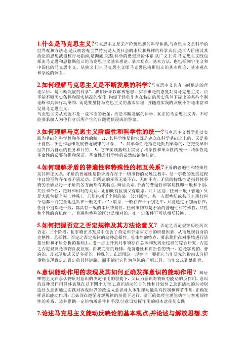 马原之简答论述题