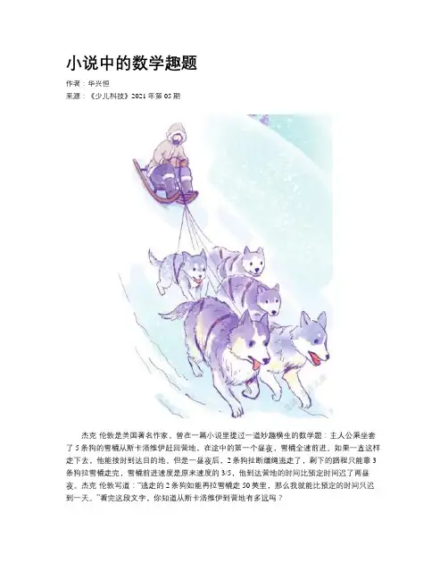 小说中的数学趣题