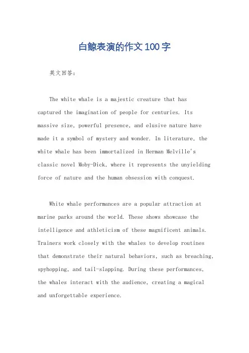 白鲸表演的作文100字