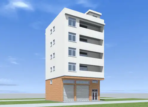10x10 五层临街门面楼房出租房自住房设计图平面图户型图效果图