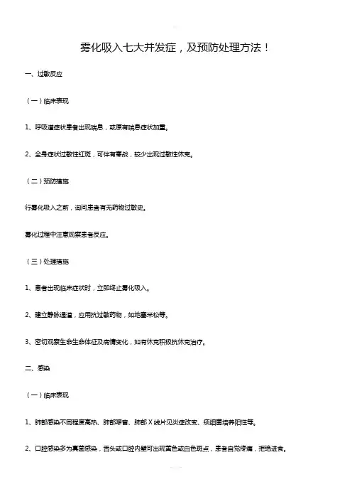 雾化吸入七大并发症-及预防处理方法!