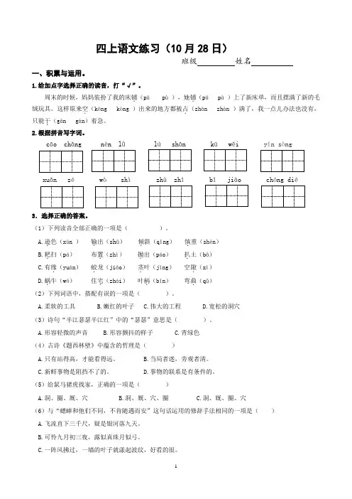 四语练习(10.28)