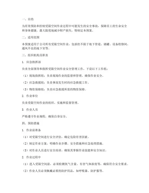 受限空间的应急预案