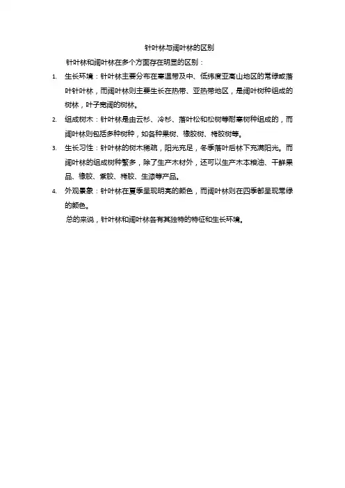 针叶林与阔叶林的区别