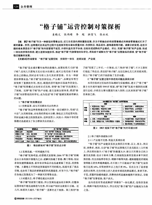 “格子铺”运营控制对策探析