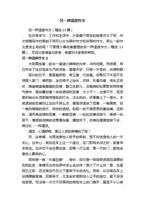 另一种温度作文