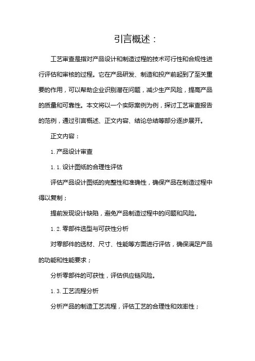 工艺审查报告(范例)(二)