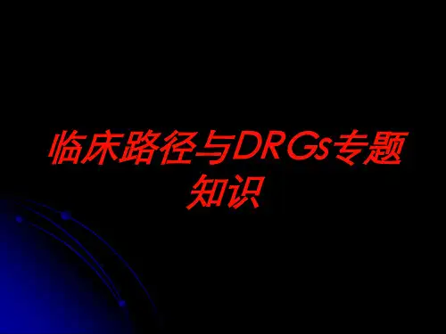 临床路径与DRGs专题知识培训课件