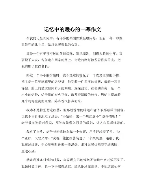 记忆中的暖心的一幕作文