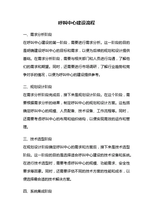 呼叫中心建设流程