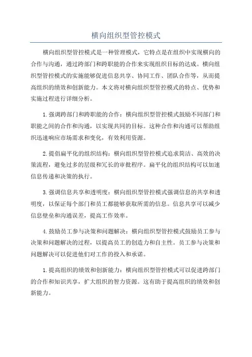 横向组织型管控模式