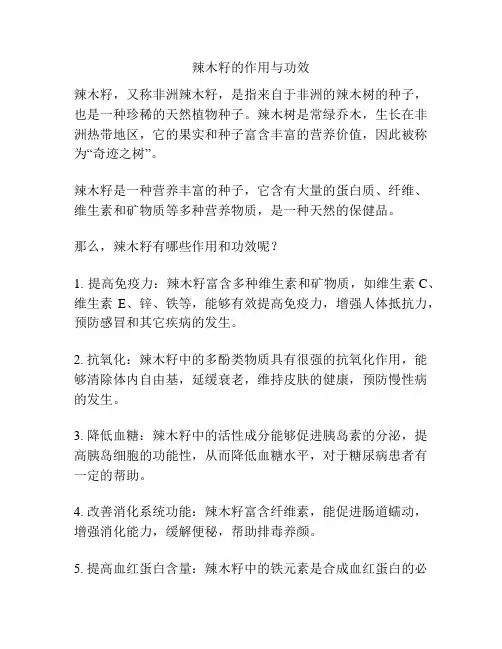 辣木籽的作用与功效