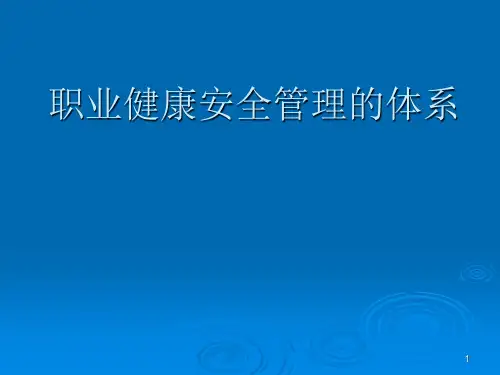 职业健康安全管理的体系