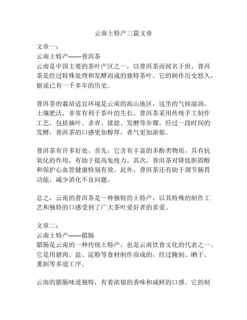 云南土特产三篇文章