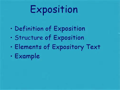 Exposition英文说明文写作(共17张PPT)