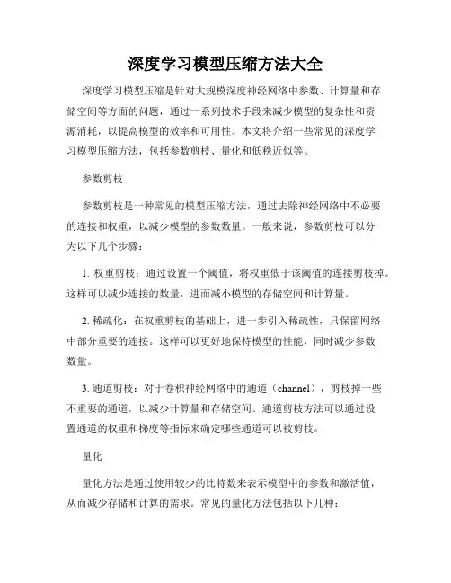 深度学习模型压缩方法大全