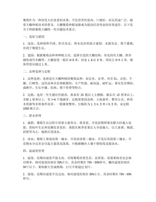 种植葡萄大棚技术