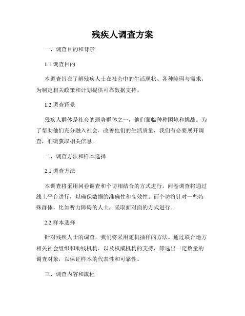 残疾人调查方案