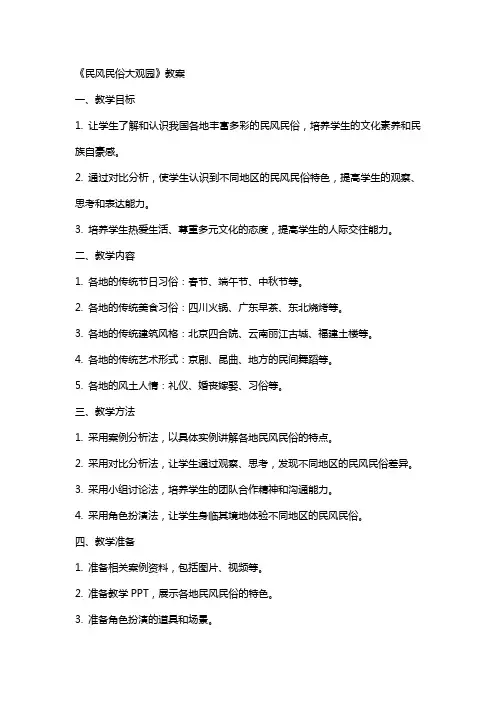 《民风民俗大观园》教案