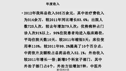 康复科年终总结及规划PPT课件