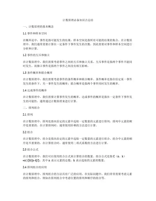 计数原理必备知识点总结