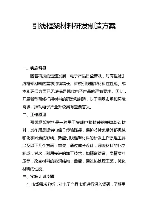 引线框架材料研发制造方案(二)