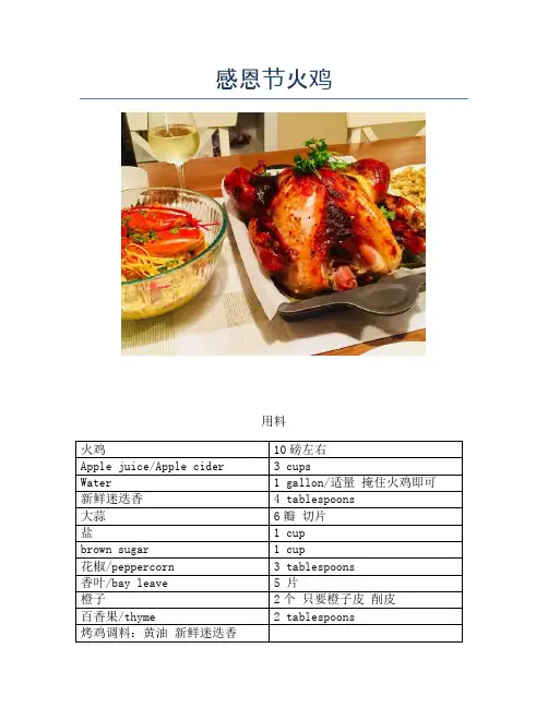 感恩节火鸡【精品做菜教程】