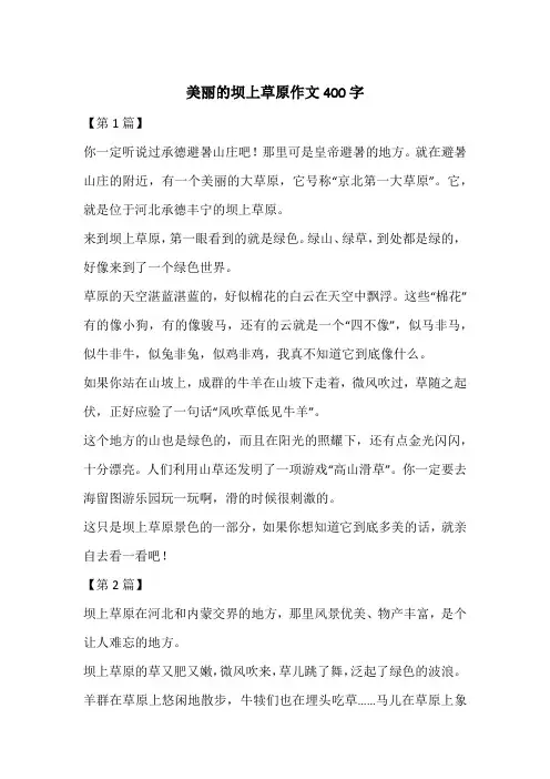 美丽的坝上草原作文400字