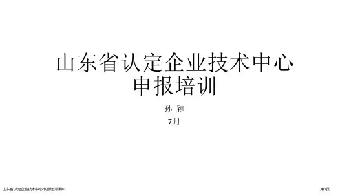 山东省认定企业技术中心申报培训课件专家讲座