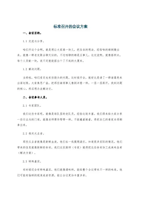 标准召开的会议方案