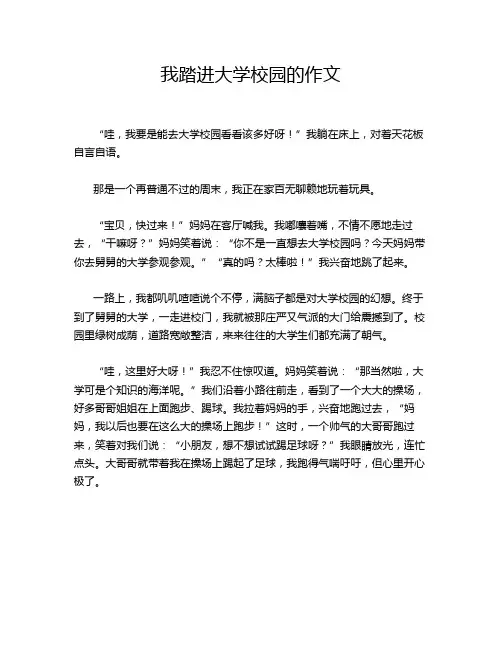 我踏进大学校园的作文