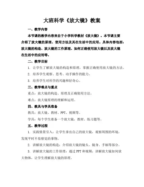 大班科学《放大镜》教案