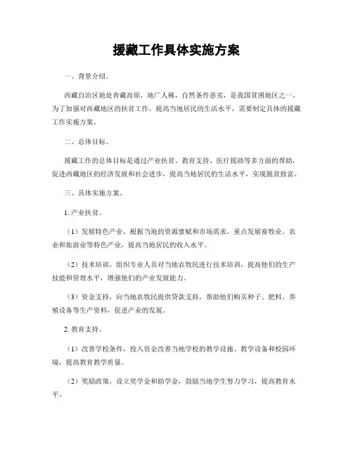 援藏工作具体实施方案