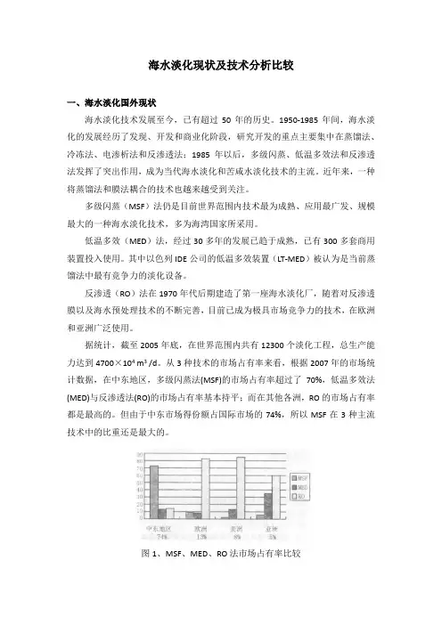 海水淡化市场现状及主流技术比较