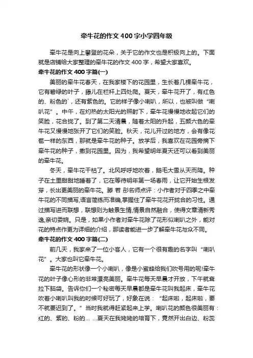牵牛花的作文400字小学四年级