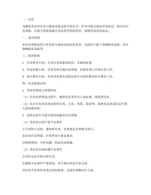 受试者应急预案