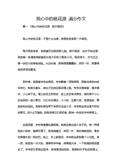 我心中的桃花源 满分作文