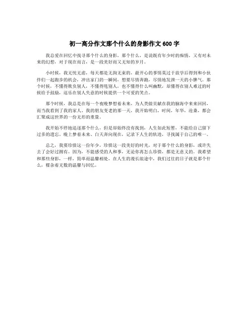 初一高分作文那个什么的身影作文600字