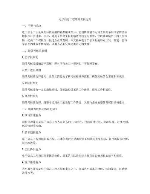 电子信息工程绩效考核方案