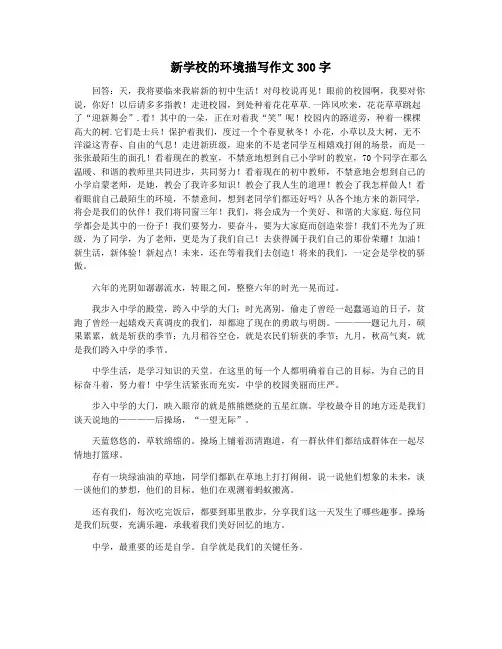 新学校的环境描写作文300字