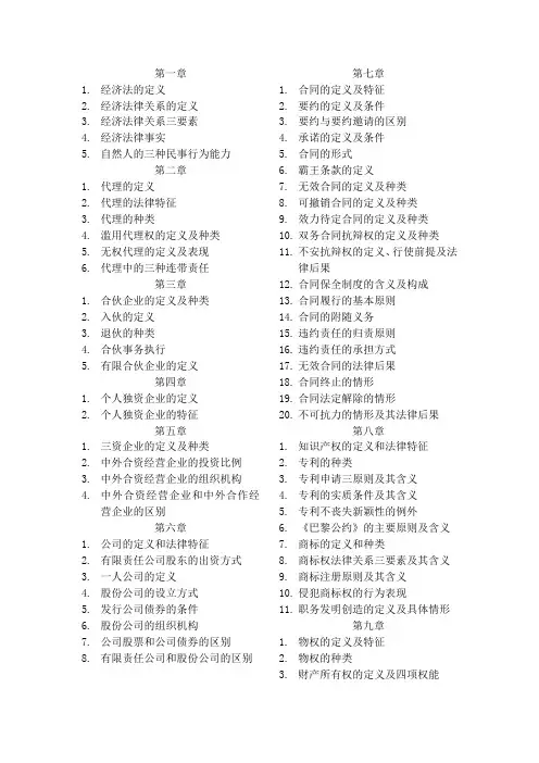 经济法思考题精简版